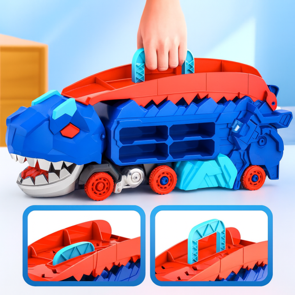 Caminhão Dinossauro 2 em 1 com Pista e Carrinhos